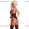 Body de eco cuero y encaje con taza soft